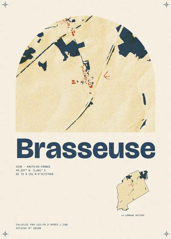 Affiche de Brasseuse, calculée par 123-fr d'après l'IGN