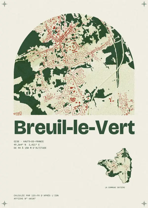 Affiche de Breuil-le-Vert, calculée par 123-fr d'après l'IGN