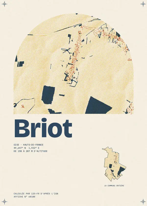 Affiche de Briot, calculée par 123-fr d'après l'IGN