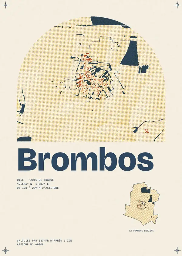 Affiche de Brombos, calculée par 123-fr d'après l'IGN