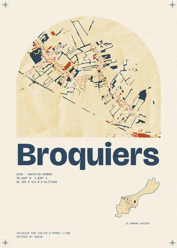 Affiche de Broquiers, calculée par 123-fr d'après l'IGN
