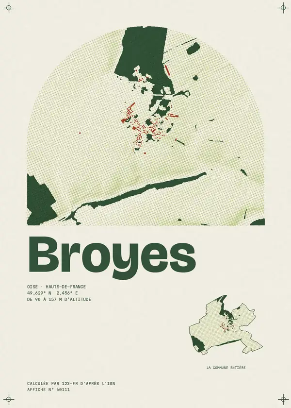 Affiche de Broyes, calculée par 123-fr d'après l'IGN