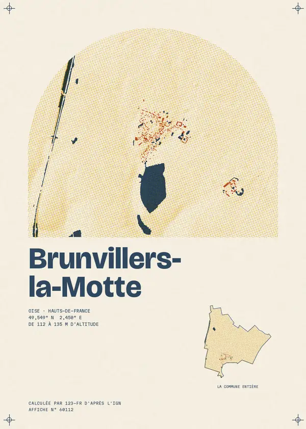 Affiche de Brunvillers-la-Motte, calculée par 123-fr d'après l'IGN