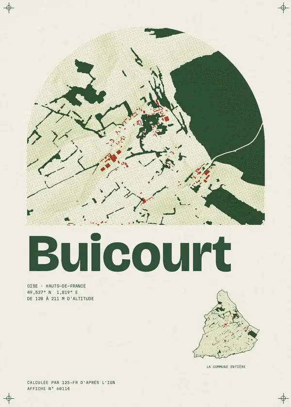 Affiche de Buicourt, calculée par 123-fr d'après l'IGN