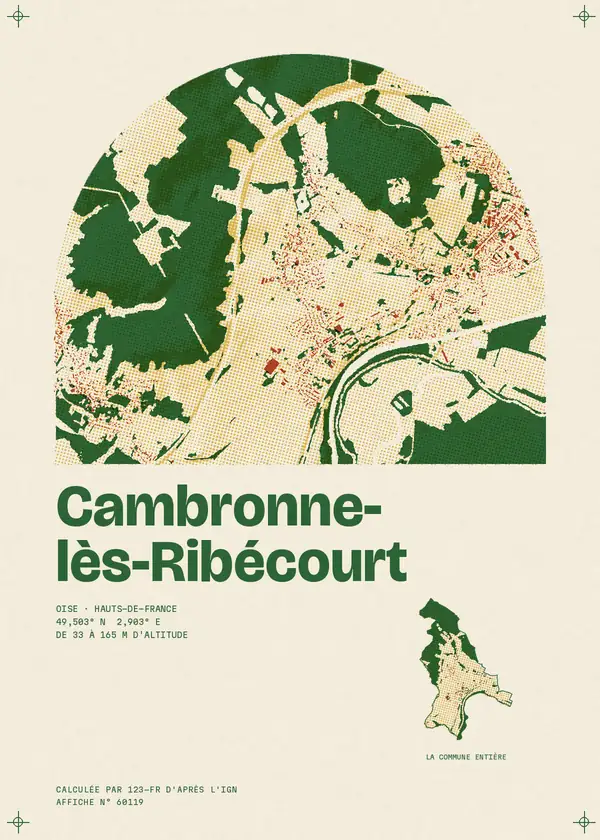Affiche de Cambronne-lès-Ribécourt, calculée par 123-fr d'après l'IGN
