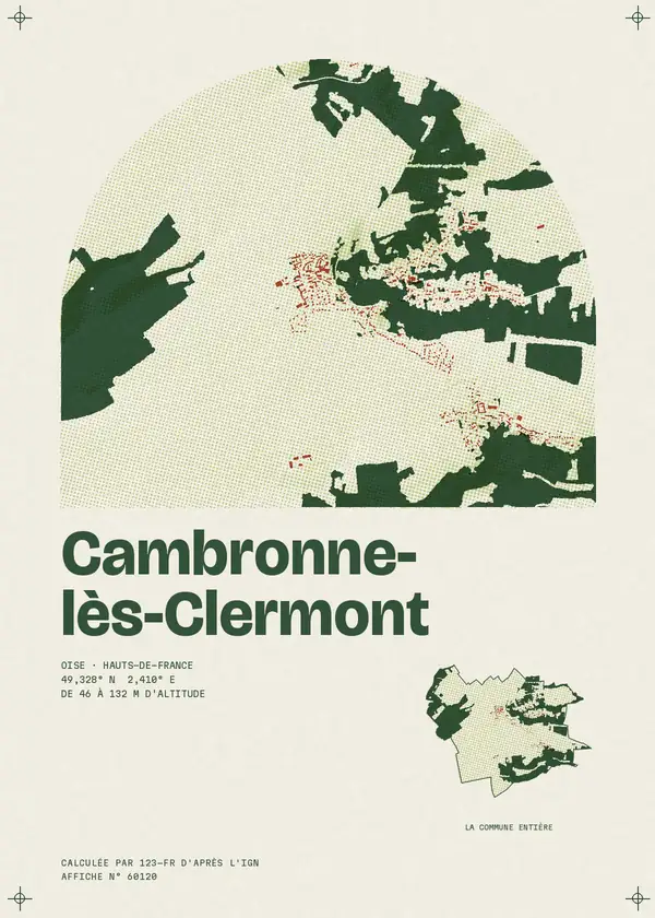Affiche de Cambronne-lès-Clermont, calculée par 123-fr d'après l'IGN