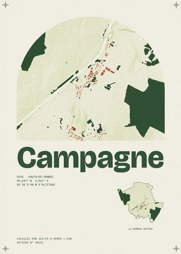 Affiche de Campagne, calculée par 123-fr d'après l'IGN