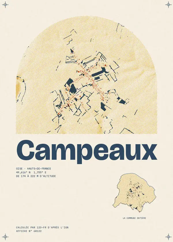 Affiche de Campeaux, calculée par 123-fr d'après l'IGN