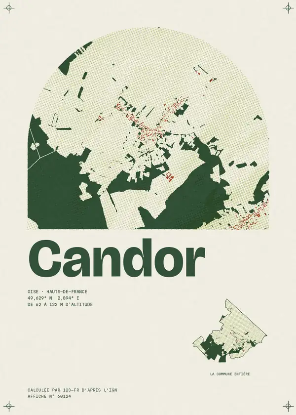 Affiche de Candor, calculée par 123-fr d'après l'IGN