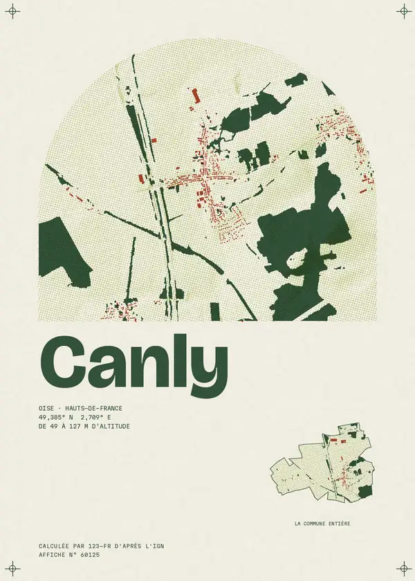 Affiche de Canly, calculée par 123-fr d'après l'IGN