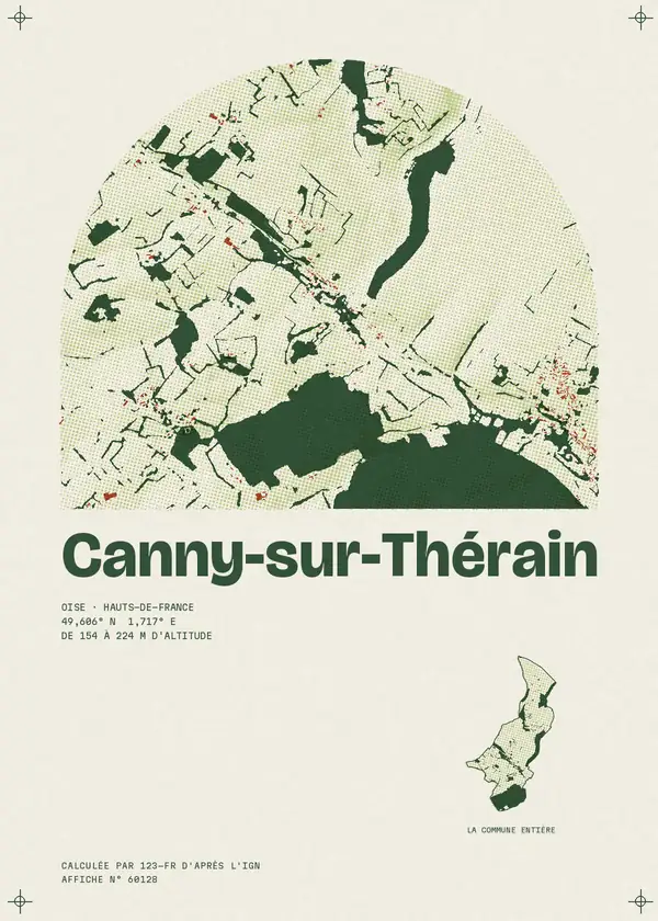 Affiche de Canny-sur-Thérain, calculée par 123-fr d'après l'IGN