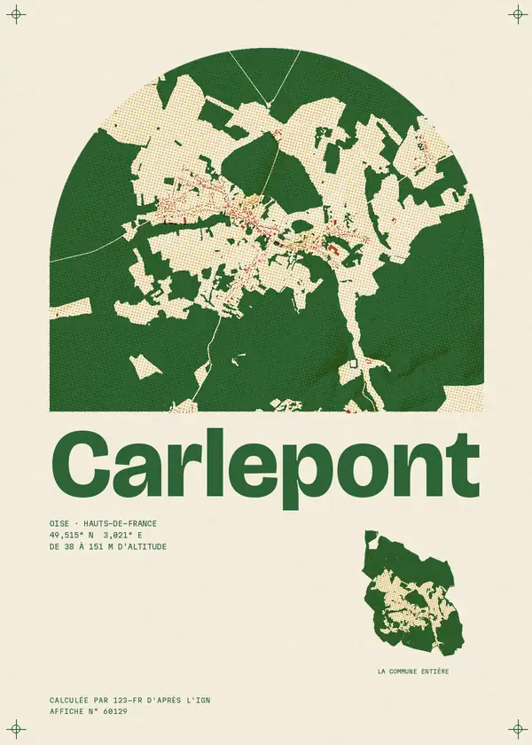 Affiche de Carlepont, calculée par 123-fr d'après l'IGN