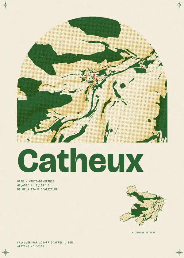 Affiche de Catheux, calculée par 123-fr d'après l'IGN