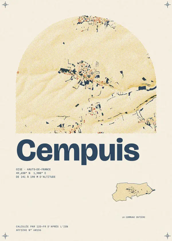 Affiche de Cempuis, calculée par 123-fr d'après l'IGN