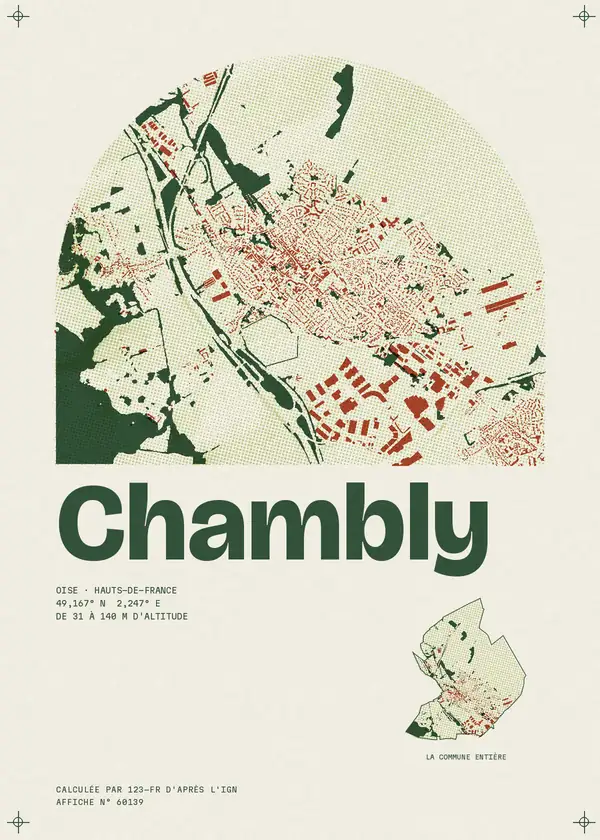 Affiche de Chambly, calculée par 123-fr d'après l'IGN