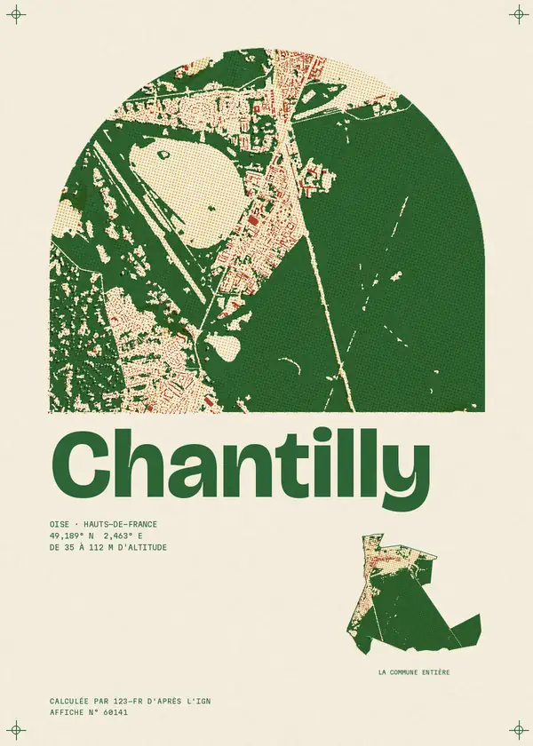 Affiche de Chantilly, calculée par 123-fr d'après l'IGN