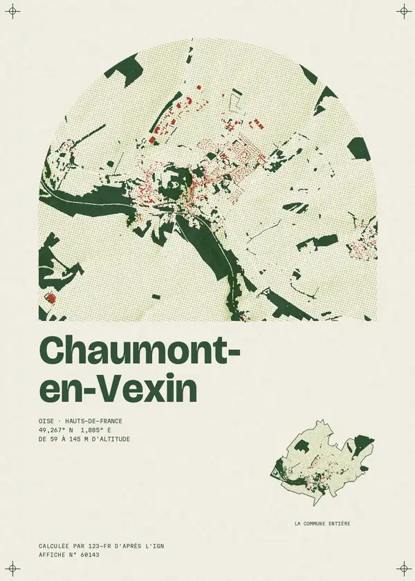 Affiche de Chaumont-en-Vexin, calculée par 123-fr d'après l'IGN