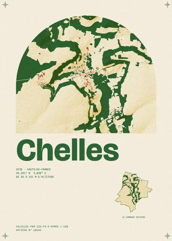 Affiche de Chelles, calculée par 123-fr d'après l'IGN