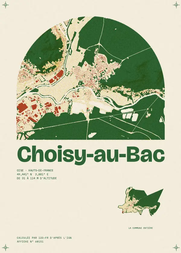 Affiche de Choisy-au-Bac, calculée par 123-fr d'après l'IGN