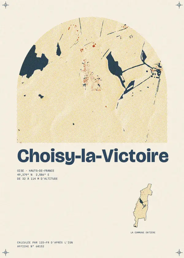 Affiche de Choisy-la-Victoire, calculée par 123-fr d'après l'IGN