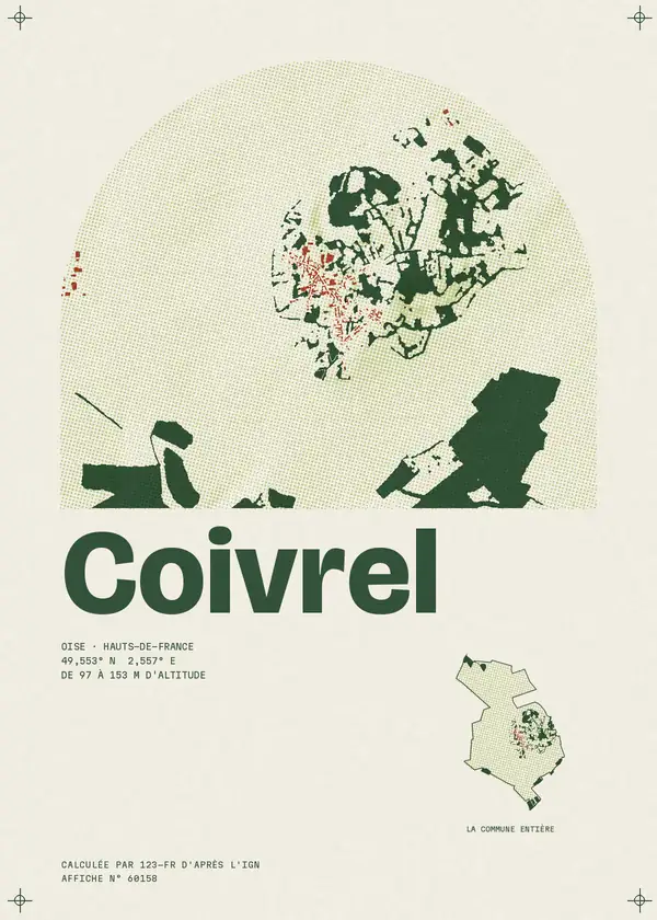 Affiche de Coivrel, calculée par 123-fr d'après l'IGN
