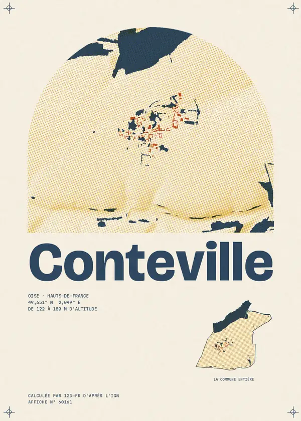 Affiche de Conteville, calculée par 123-fr d'après l'IGN