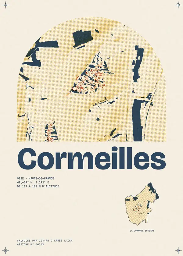 Affiche de Cormeilles, calculée par 123-fr d'après l'IGN