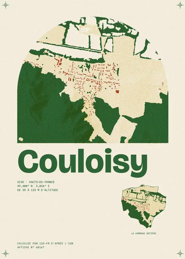 Affiche de Couloisy, calculée par 123-fr d'après l'IGN