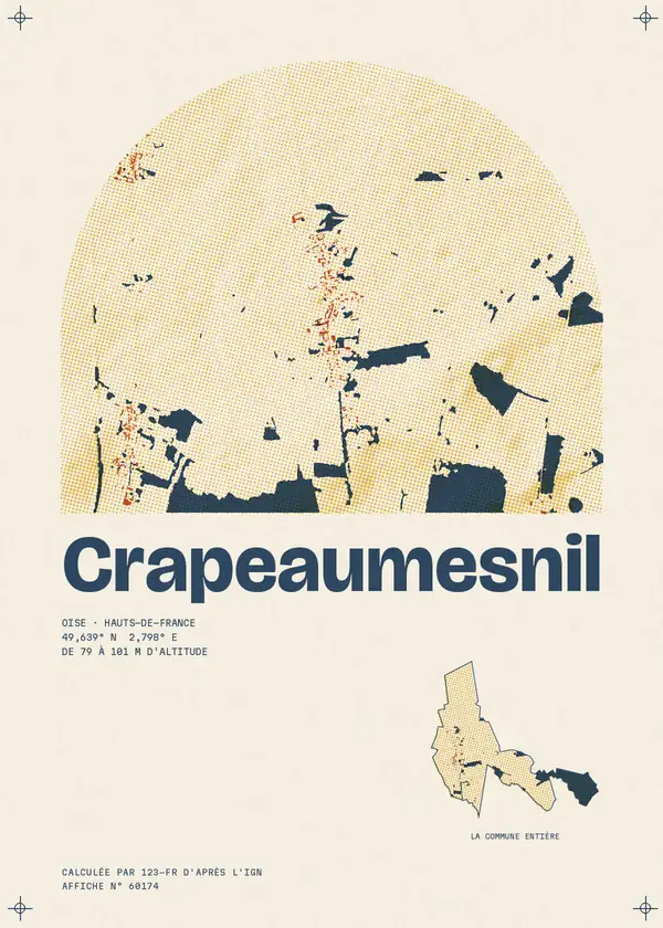Affiche de Crapeaumesnil, calculée par 123-fr d'après l'IGN