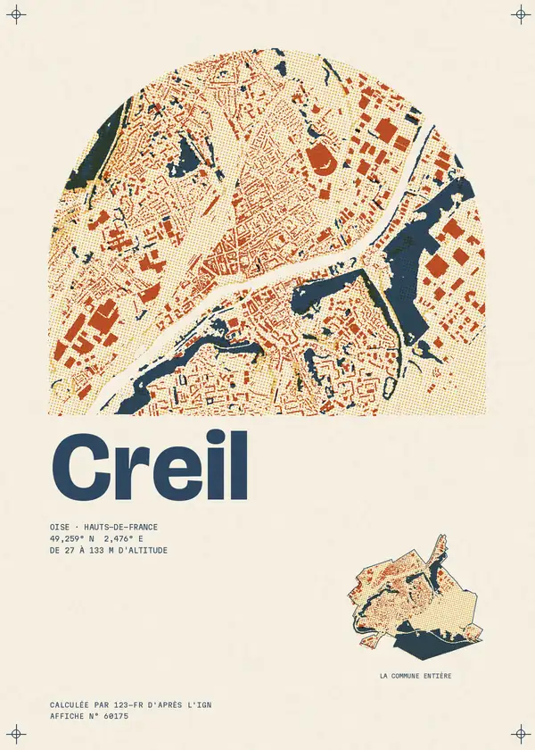 Affiche de Creil, calculée par 123-fr d'après l'IGN