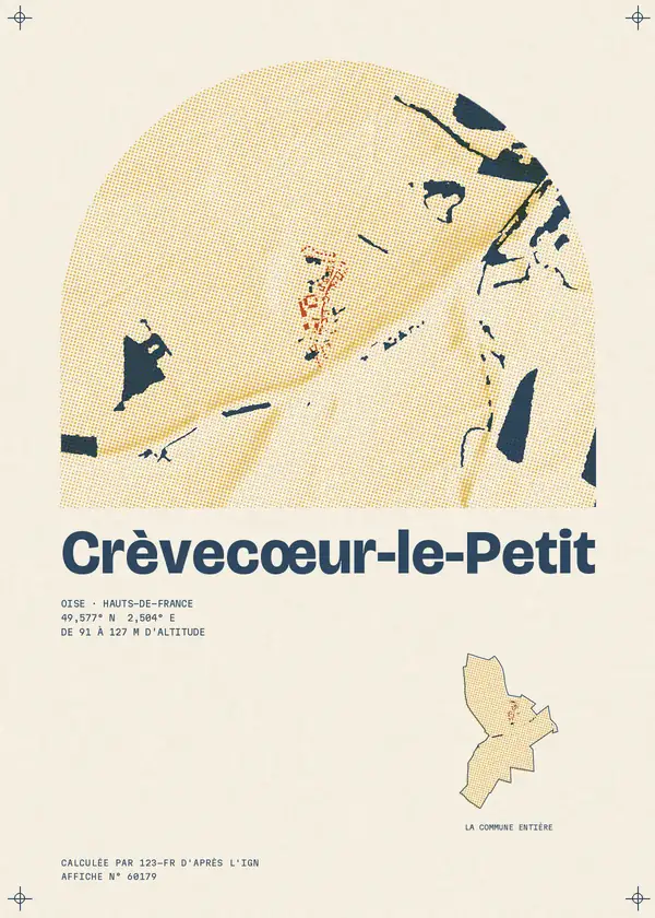 Affiche de Crèvecœur-le-Petit, calculée par 123-fr d'après l'IGN