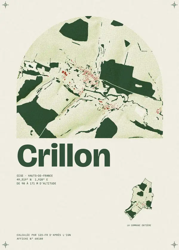 Affiche de Crillon, calculée par 123-fr d'après l'IGN