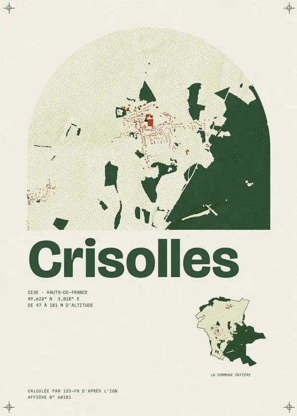 Affiche de Crisolles, calculée par 123-fr d'après l'IGN