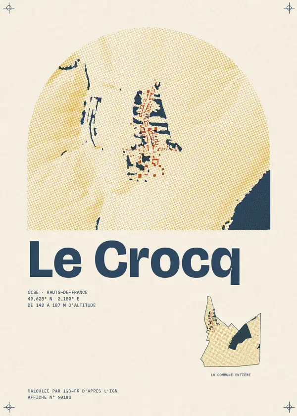 Affiche de Le Crocq, calculée par 123-fr d'après l'IGN