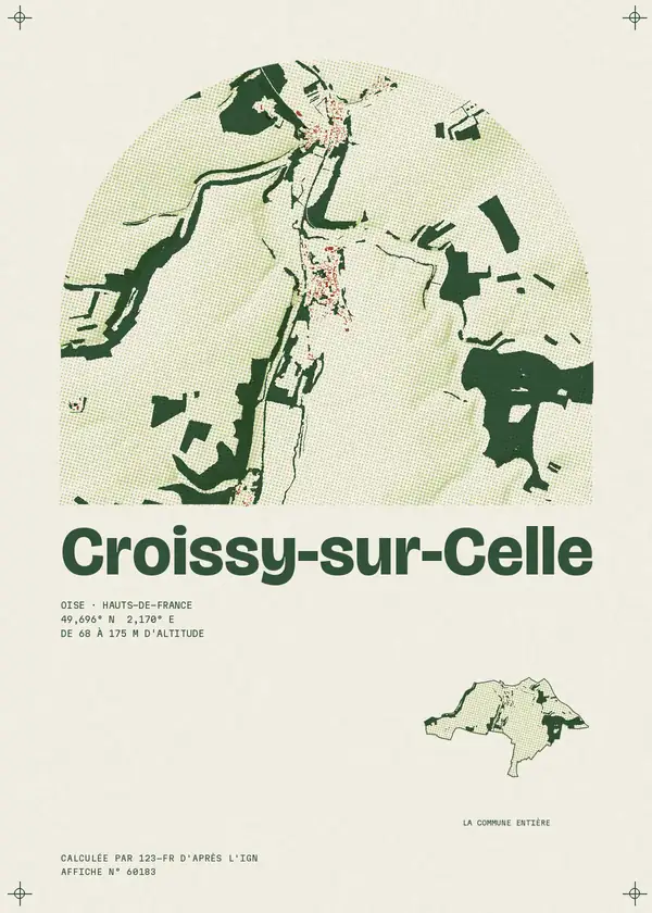 Affiche de Croissy-sur-Celle, calculée par 123-fr d'après l'IGN