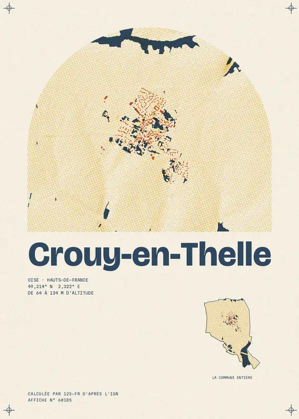 Affiche de Crouy-en-Thelle, calculée par 123-fr d'après l'IGN