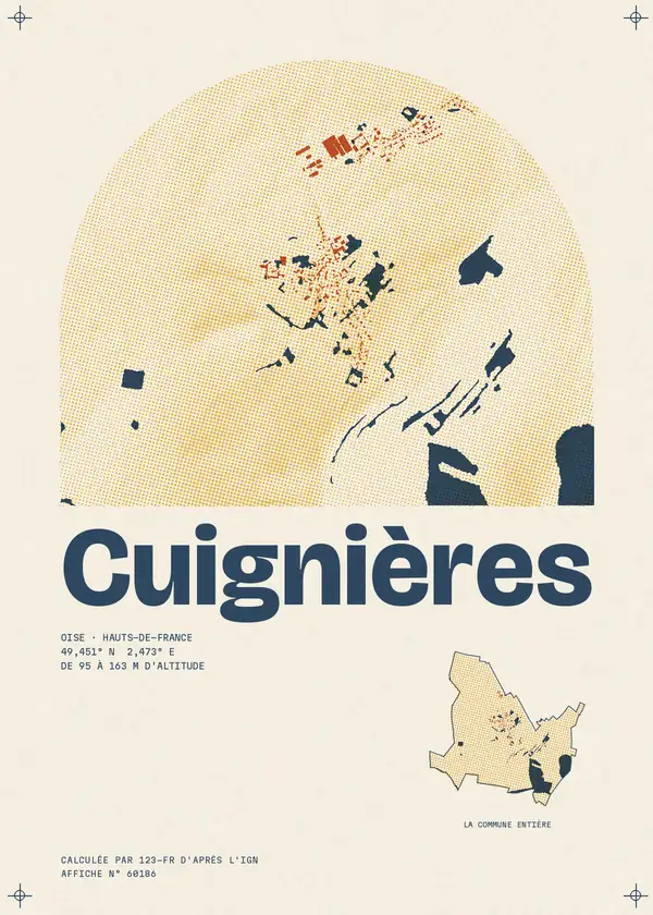 Affiche de Cuignières, calculée par 123-fr d'après l'IGN