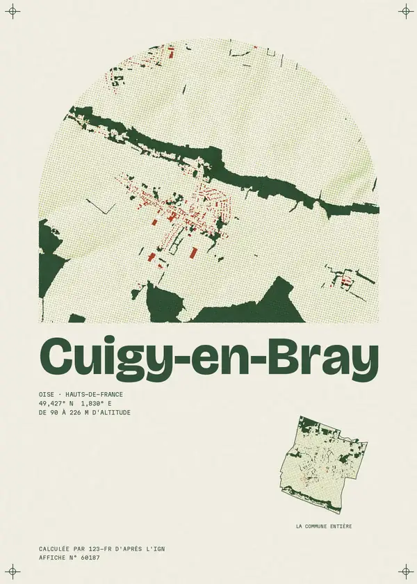 Affiche de Cuigy-en-Bray, calculée par 123-fr d'après l'IGN