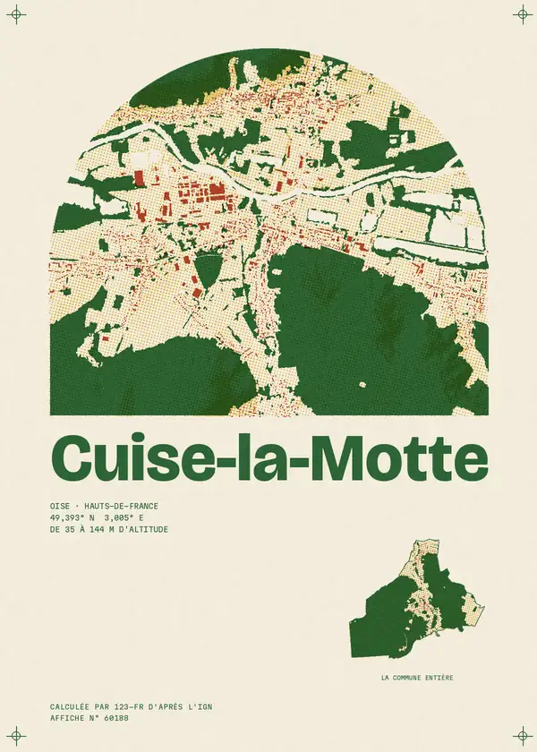 Affiche de Cuise-la-Motte, calculée par 123-fr d'après l'IGN