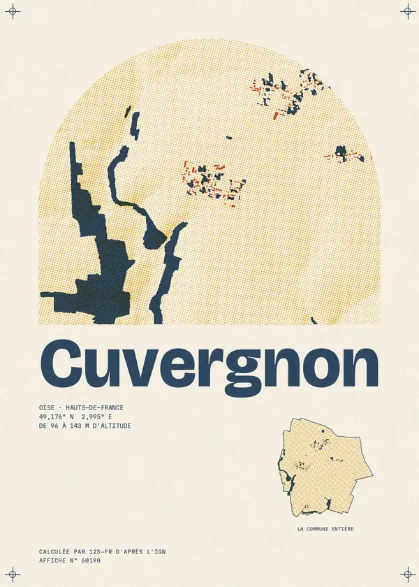 Affiche de Cuvergnon, calculée par 123-fr d'après l'IGN