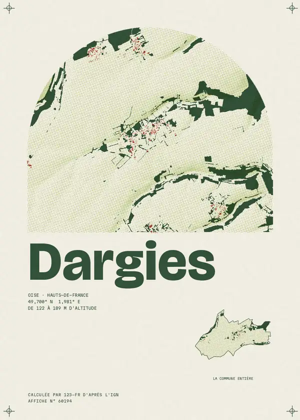 Affiche de Dargies, calculée par 123-fr d'après l'IGN