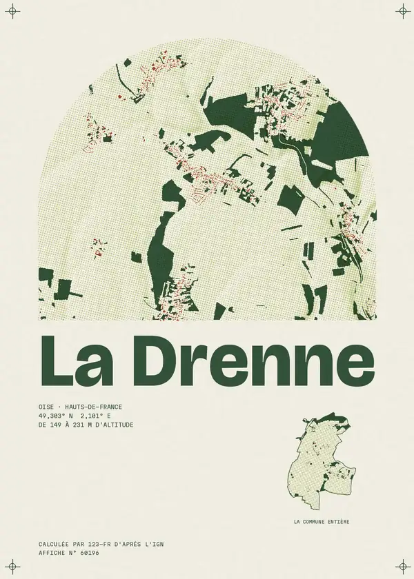 Affiche de La Drenne, calculée par 123-fr d'après l'IGN