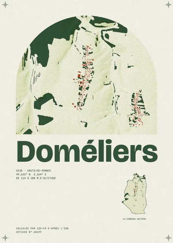 Affiche de Doméliers, calculée par 123-fr d'après l'IGN