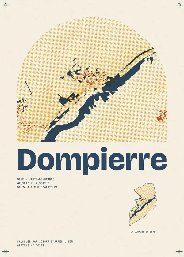 Affiche de Dompierre, calculée par 123-fr d'après l'IGN
