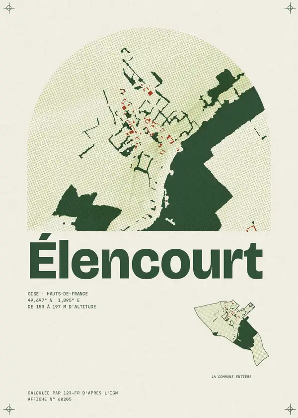 Affiche de Élencourt, calculée par 123-fr d'après l'IGN