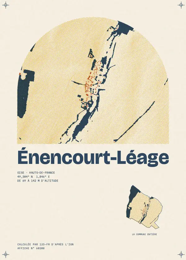 Affiche de Énencourt-Léage, calculée par 123-fr d'après l'IGN