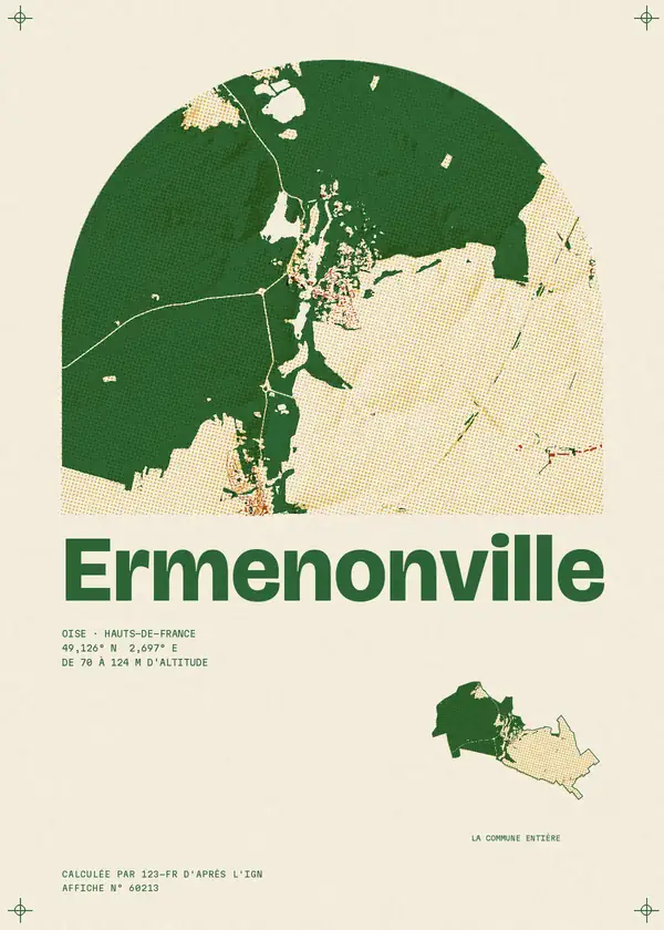 Affiche de Ermenonville, calculée par 123-fr d'après l'IGN