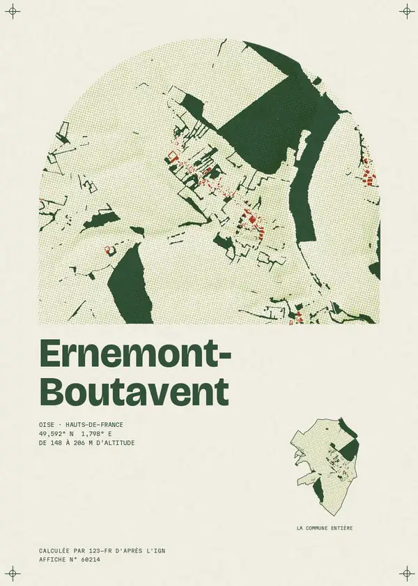 Affiche de Ernemont-Boutavent, calculée par 123-fr d'après l'IGN