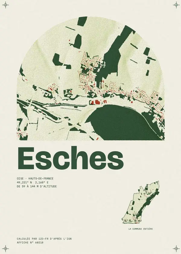Affiche de Esches, calculée par 123-fr d'après l'IGN