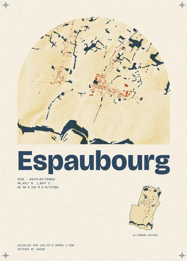 Affiche de Espaubourg, calculée par 123-fr d'après l'IGN